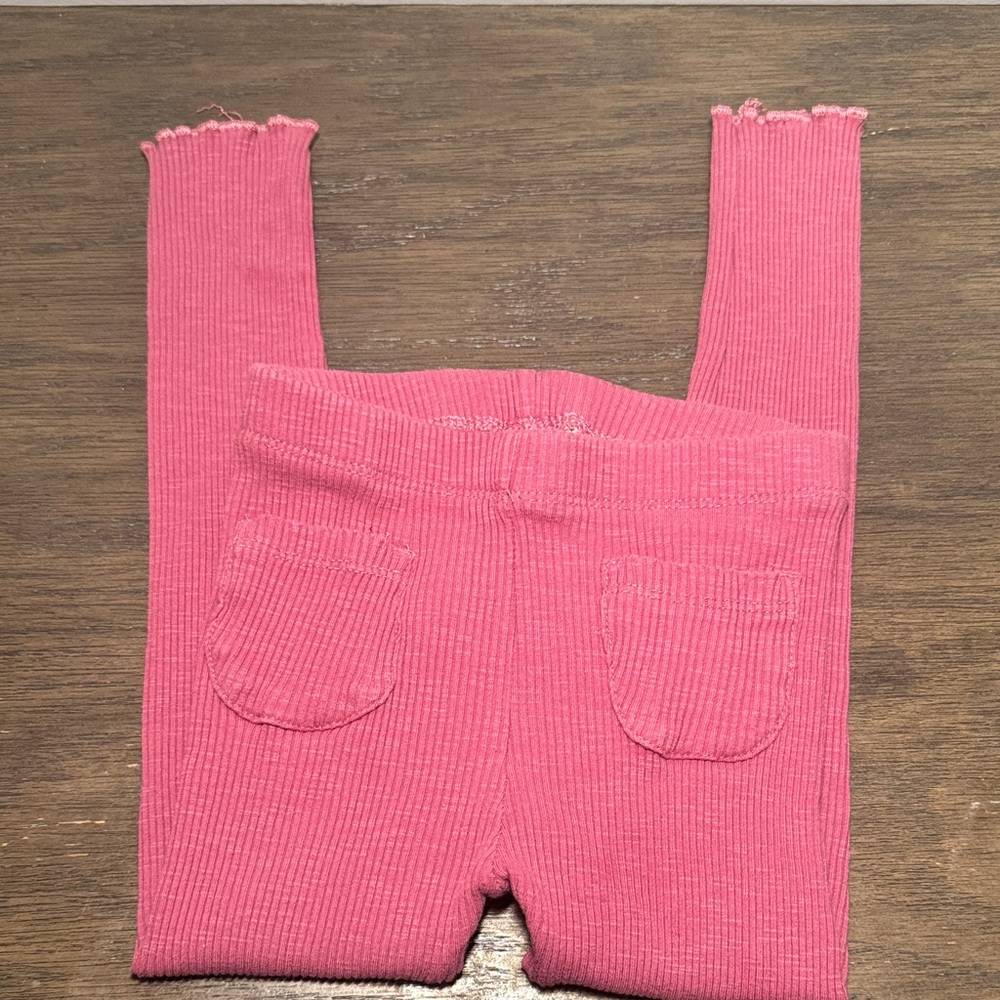 Zara Kids Ribbed Leggings in Pink